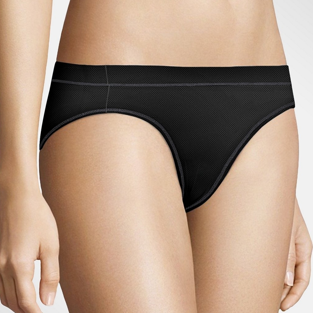 NWT Maidenform Breathable Sport Bikini Size M Black